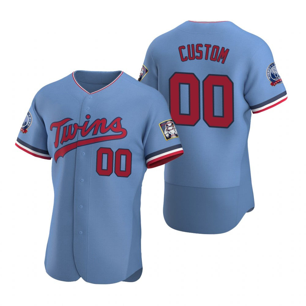 Custom Minnesota Twins Light Blue HeidiMiller Stitched Flex Base Jersey