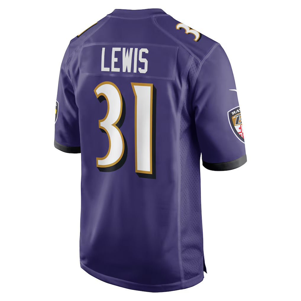 B.Ravens #31 Jamal Lewis Purple HeidiMiller Retired Player Game Jersey