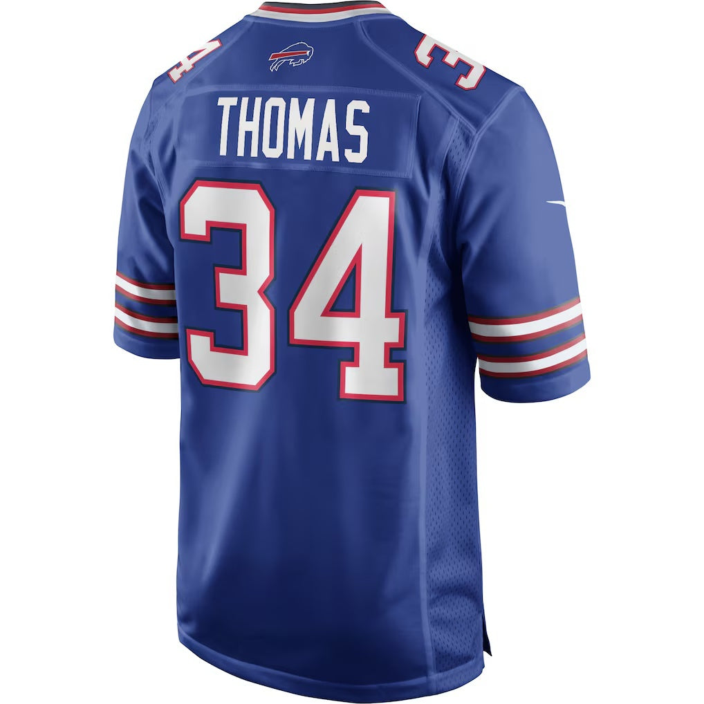B.Bills #34 Thurman Thomas Royal HeidiMiller Game Retired Player Jersey