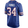 B.Bills #34 Thurman Thomas Royal HeidiMiller Game Retired Player Jersey