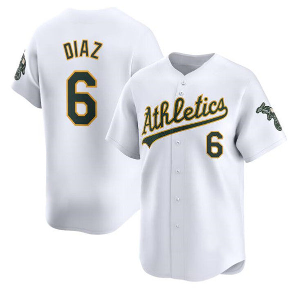Oakland Athletics #6 Jordan Diaz White HeidiMiller Home Limited Stitched Jersey