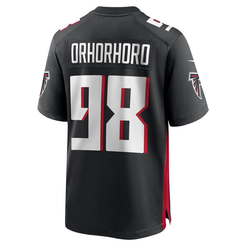 A.Falcons #98 Ruke Orhorhoro Black HeidiMiller Team Game Jersey
