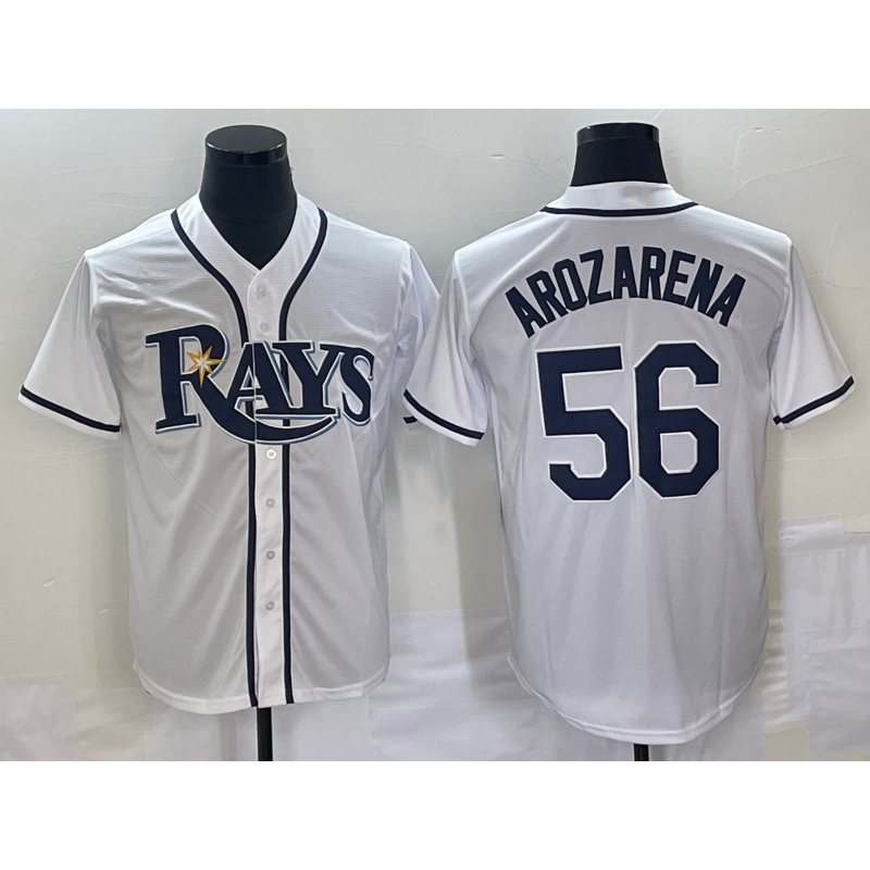 Tampa Bay Rays #56 Randy Arozarena White HeidiMiller Stitched Cool Base Jersey