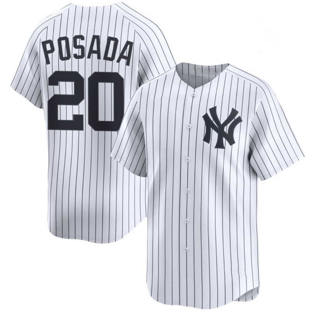 New York Yankees #20 Jorge Posada White HeidiMiller Cool Base Stitched Jersey