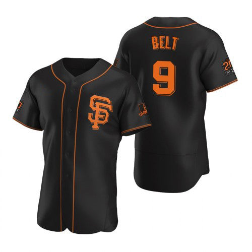 San Francisco Giants #9 Brandon Belt 2020 Black HeidiMiller Jersey