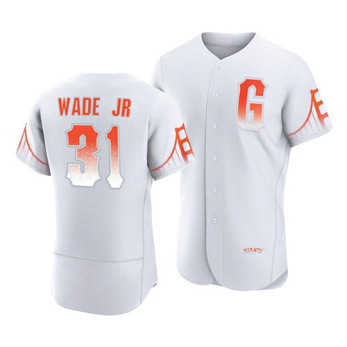 San Francisco Giants #31 LaMonte Wade Jr White HeidiMiller 2021 City Connect Flex Base Jersey