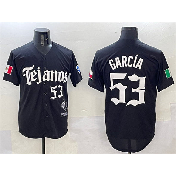 Texas Rangers #53 Adolis Garc¨ªa Black HeidiMiller Mexico 2025 Vapor Premier Limited Stitched Jersey