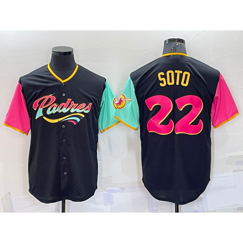 San Diego Padres #22 Juan Soto Black HeidiMiller 2022 City Connect Cool Base Stitched Jersey