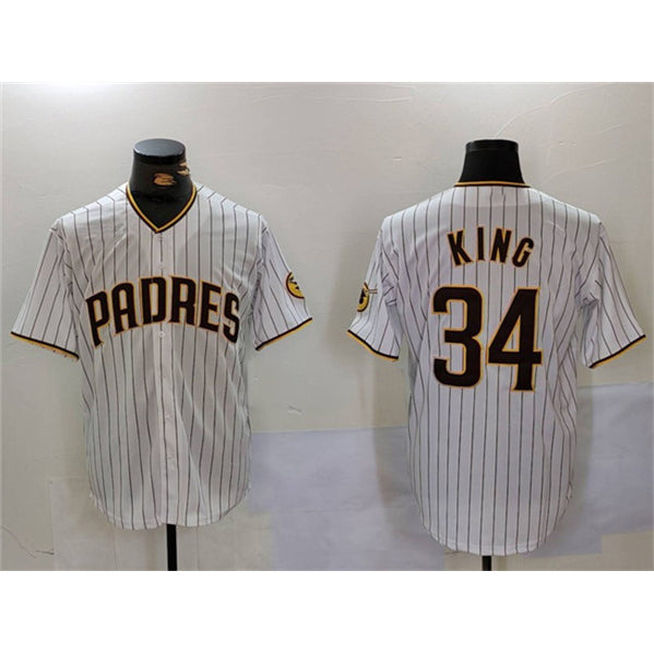 San Diego Padres #34 Michael King White HeidiMiller Cool Base Stitched Jersey