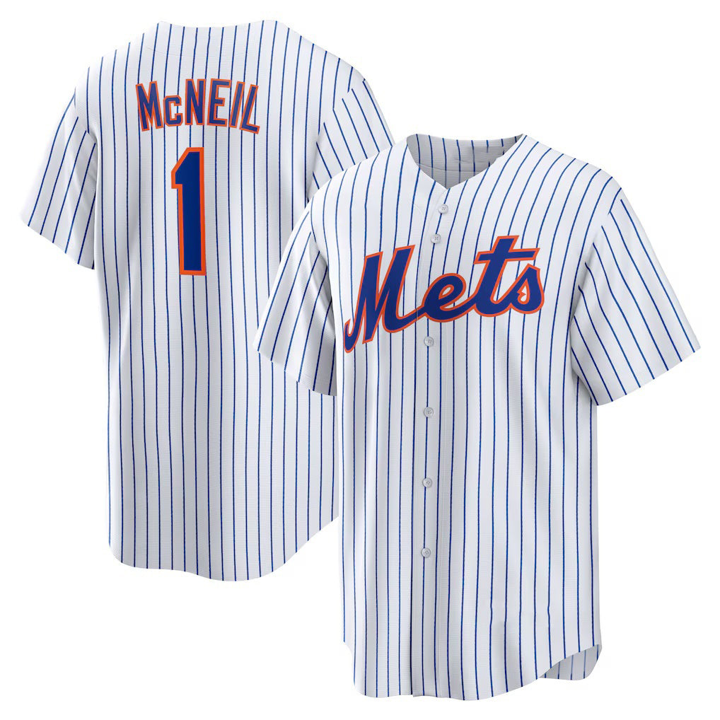New York Mets #1 Jeff McNeil White HeidiMiller Home Replica Player Jersey