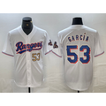 Texas Rangers #53 Adolis Garcia Number White HeidiMiller 2023 World Series Champions Cool Base Jerseys