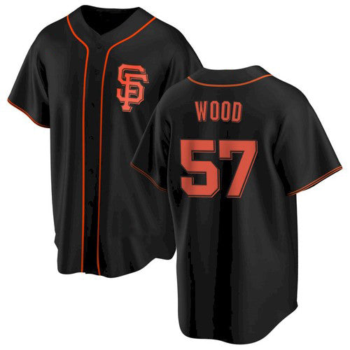 San Francisco Giants #57 Alex Wood Black HeidiMiller Alternate Jersey