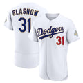 Los Angeles Dodgers #31 Tyler Glasnow White HeidiMiller 2026 Gold Collection Authentic Jersey