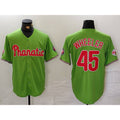 Philadelphia Phillies #45 Zack Wheeler Green HeidiMiller With Patch Stitched Cool Base Jersey