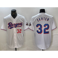 Texas Rangers #32 Evan Carter Number White HeidiMiller 2023 World Series Champions Cool Base Jersey 2