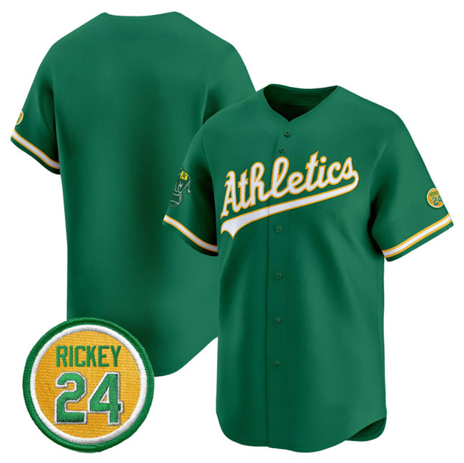 Oakland Athletics Blank Green HeidiMiller 2024 Limited With Rickey Henderson Patch Stitched Jersey