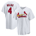 St. Louis Cardinals #4 Yadier Molina White HeidiMiller Home Replica Retired Player Jersey