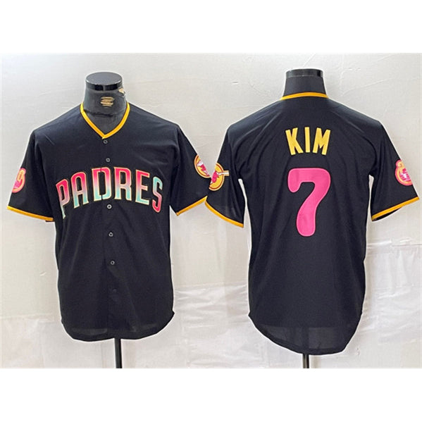San Diego Padres #7 Ha-Seong Kim Black HeidiMiller Cool Base Stitched Jersey