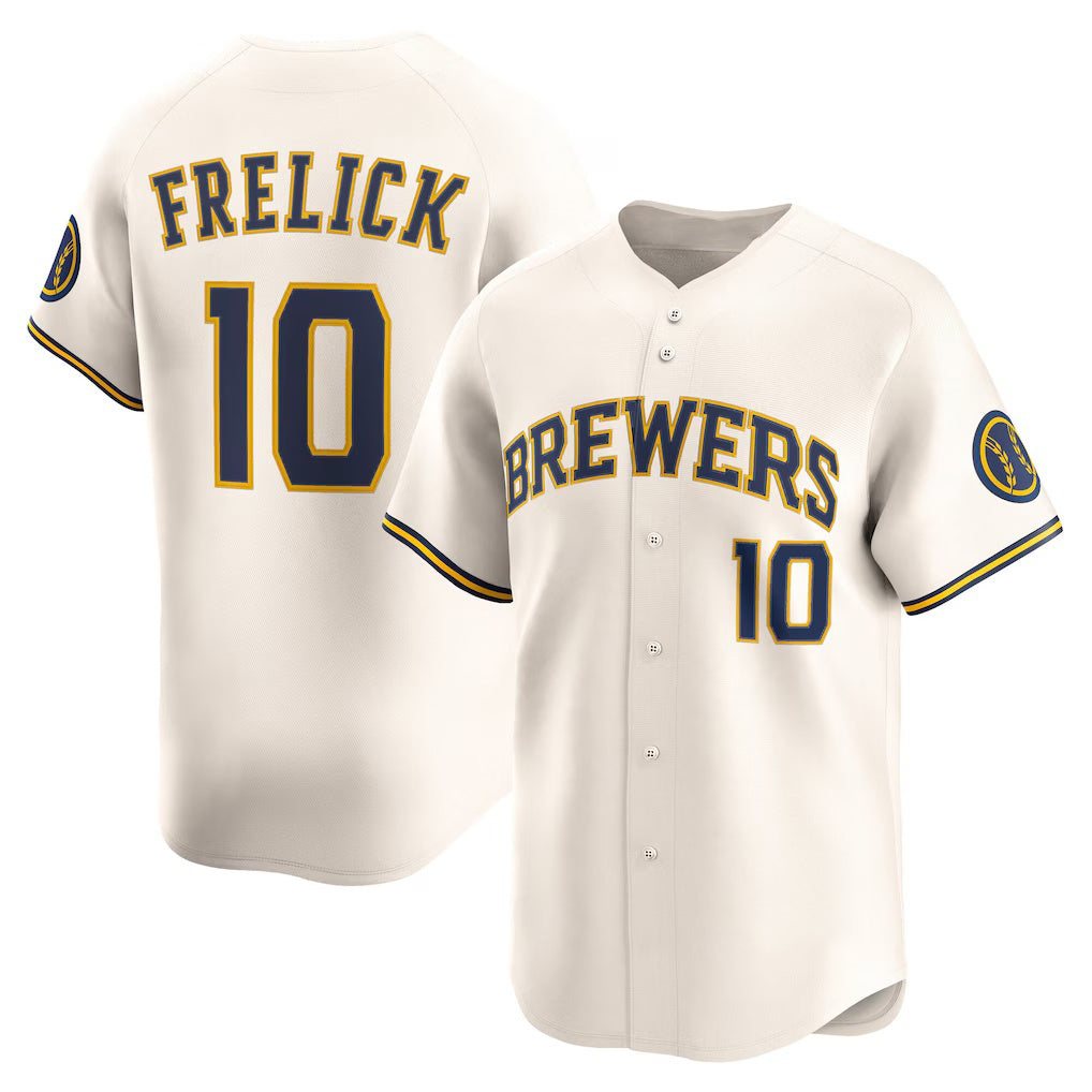 Milwaukee Brewers #10 Sal Frelick Cream HeidiMiller Home Limited Player Jersey