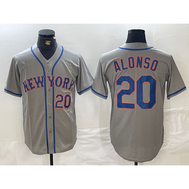 New York Mets #20 Pete Alonso Grey HeidiMiller Stitched Jersey