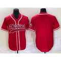 Philadelphia Phillies Blank Red HeidiMiller Cool Base Stitched Jersey