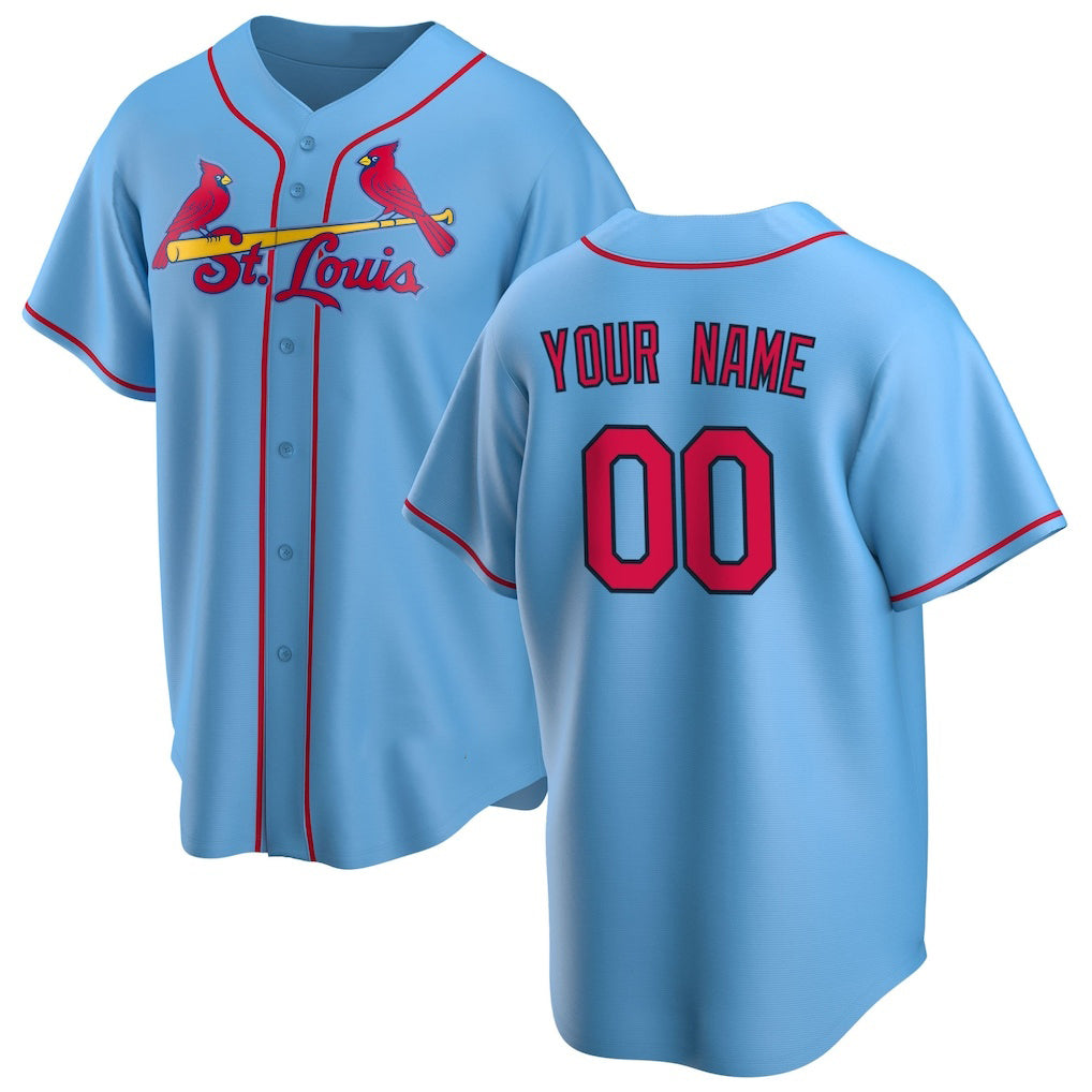 Custom St. Louis Cardinals Light Blue HeidiMiller Alternate Replica Jersey