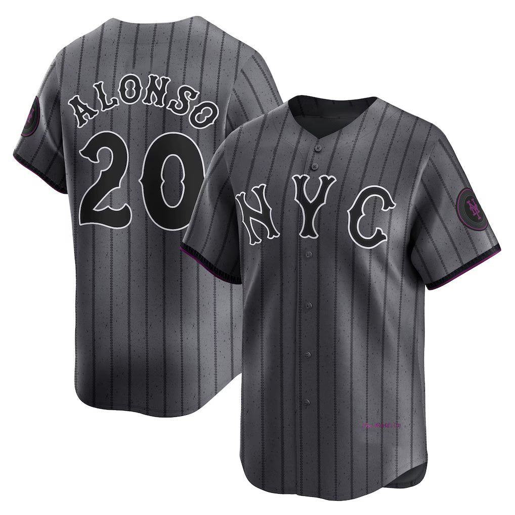 New York Mets #20 Pete Alonso Graphite HeidiMiller 2024 City Connect Limited Player Jersey