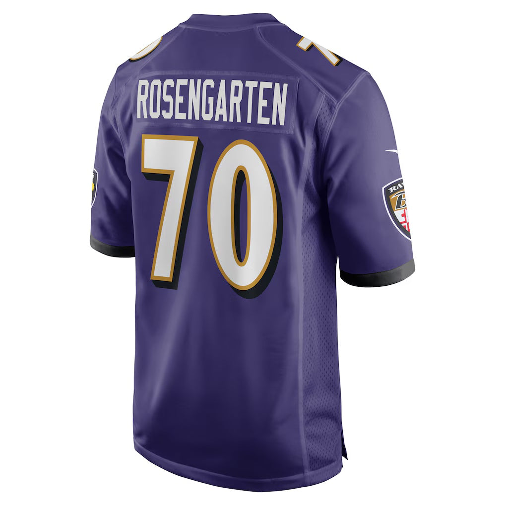 B.Ravens #70 Roger Rosengarten Purple HeidiMiller Team Game Jersey
