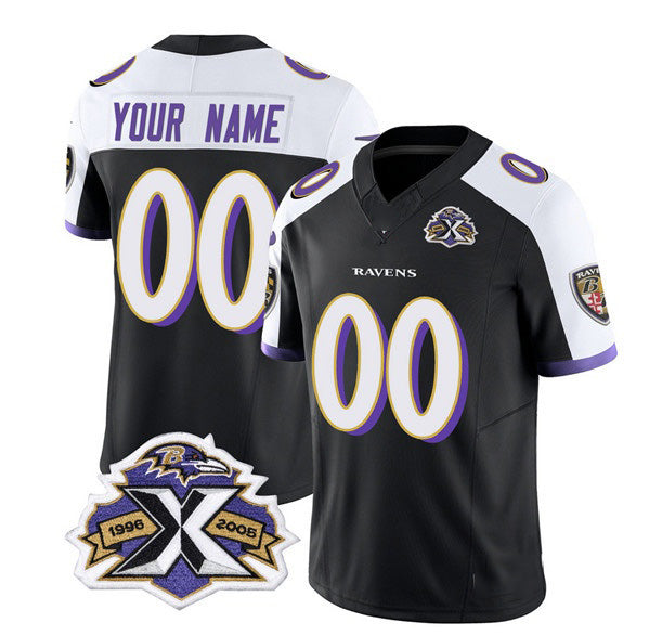 Custom B.Ravens Active Player Black White HeidiMiller 2023 F.U.S.E With Patch Throwback Vapor Limited Stitched Jersey