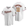 Washington Nationals #11 Ryan Zimmerman White Gold HeidiMiller 2019 World Series Champions Stitched Cool Base Jersey