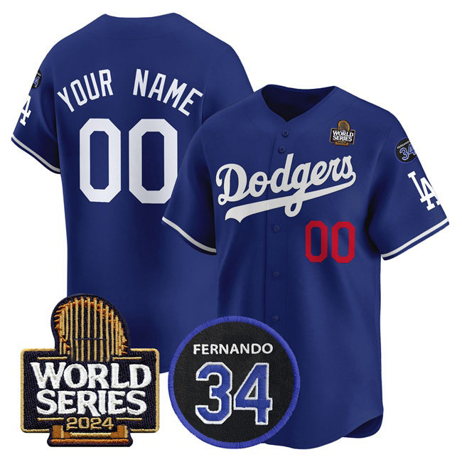 Custom Los Angeles Dodgers ACTIVE PLAYER Royal HeidiMiller 2024 World Series With Fernando Memorial Patch Limited Stitched Jersey