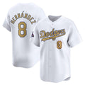 Los Angeles Dodgers #8 Enrique Hern¨¢ndez White HeidiMiller 2025 Gold Collection Limited Stitched Jersey