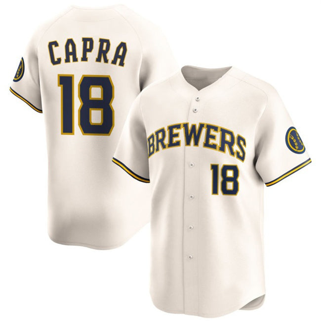 Milwaukee Brewers #18 Vinny Capra Cream HeidiMiller 2025 Limited Stitched Jersey