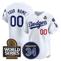 Custom Los Angeles Dodgers ACTIVE PLAYER White HeidiMiller 2024 World Series With Fernando Memorial Patch Limited Stitched Jersey