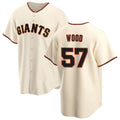 San Francisco Giants #57 Alex Wood Cream HeidiMiller Home Jersey