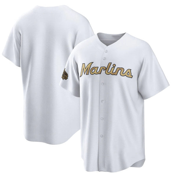 Miami Marlins Blank White HeidiMiller 2022 All-Star Cool Base Stitched Jersey