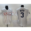 New York Yankees #3 Babe Ruth White HeidiMiller Bronx Graffiti Vapor Limited Stitched Jersey
