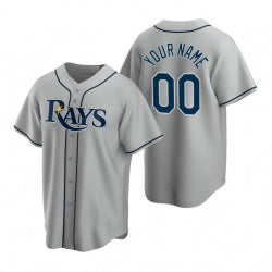 Custom Tampa Bay Rays Gray HeidiMiller 2020 Stitched Cool Base Road Jersey