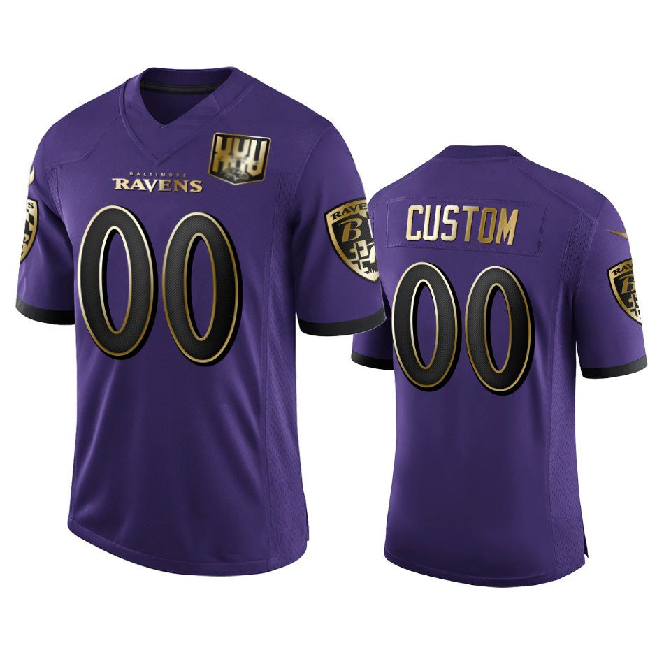 Custom B.Ravens Purple HeidiMiller Team 25th Season Golden Limited Jersey