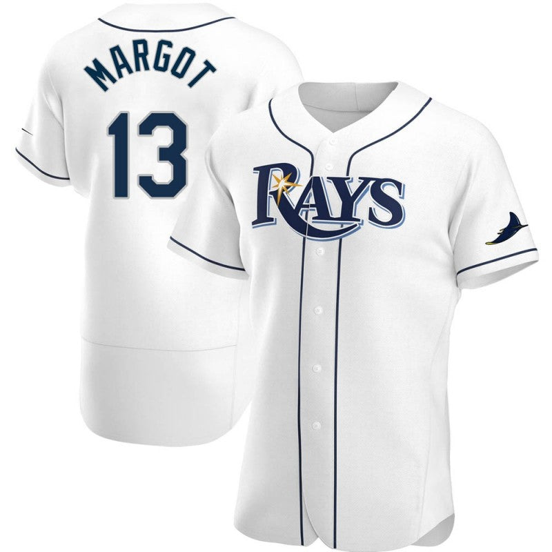 Tampa Bay Rays #13 Manuel Margot White HeidiMiller Home Jersey