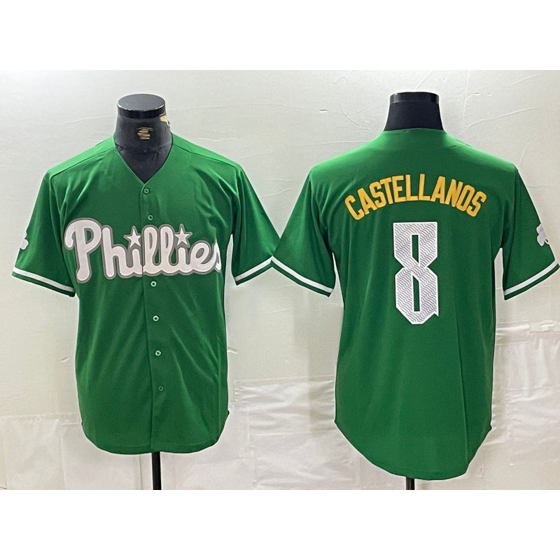 Philadelphia Phillies #8 Nick Castellanos Green HeidiMiller 2024 City Connect Stitched Jersey