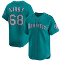 Seattle Mariners #68 George Kirby Aqua HeidiMiller Limited Stitched Jersey