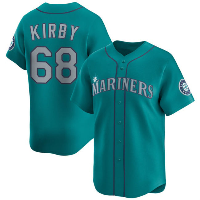 Seattle Mariners #68 George Kirby Aqua HeidiMiller Limited Stitched Jersey