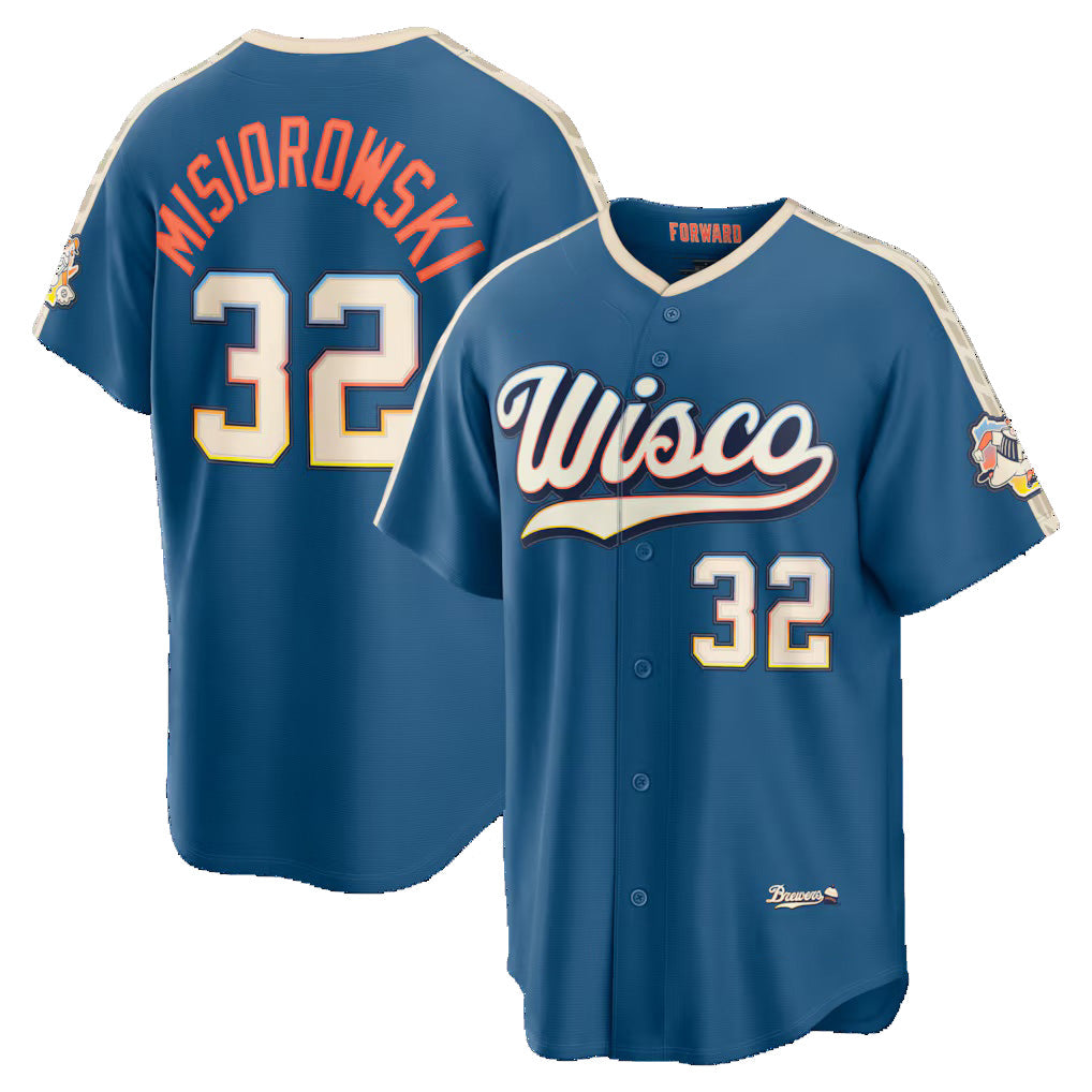 Milwaukee Brewers #32 Jacob Misiorowski Mineral Blue HeidiMiller 2026 City Connect Stadium Jersey
