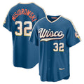 Milwaukee Brewers #32 Jacob Misiorowski Mineral Blue HeidiMiller 2026 City Connect Stadium Jersey