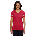 Women's Vintage Red/Blended White Football Fine Jersey T-Shirt