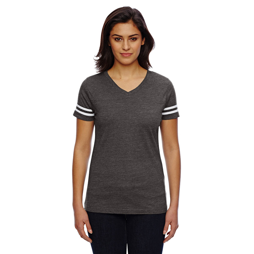 Women's Vintage Smoke/Blended White Football Fine Jersey T-Shirt