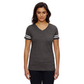 Women's Vintage Smoke/Blended White Football Fine Jersey T-Shirt