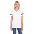 Women's White/Black Football Fine Jersey T-Shirt