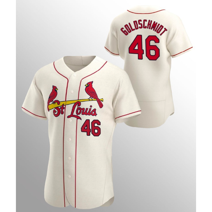 St. Louis Cardinals #46 Paul Goldschmidt Cream HeidiMiller Flex Base Stitched Jersey